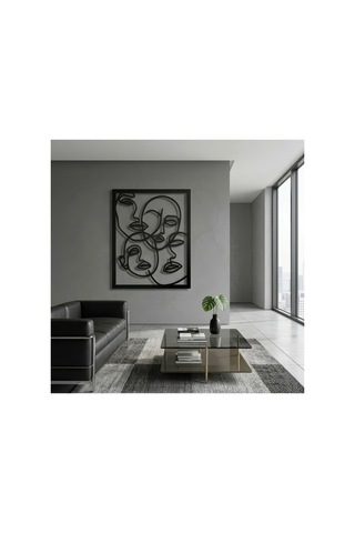 Yüzler Metal Duvar Tablosu - Metal Duvar Sanatı - Siyah - 21 X 30 Cm