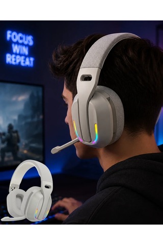Kablosuz Bluetooth Kulaklık Rgb Işıklı Mikrofonlu Stereo Kulaküstü Kulaklık Akyı-324761