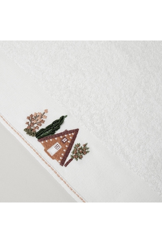 Linens Auren Pamuk 50x85 Cm Yüz Havlusu Ekru Ekru