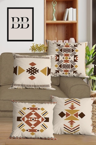 Belle Benoit Baskılı Dekoratif 4'lü Koltuk Kırlent Kılıfı Desen50