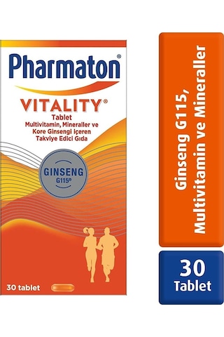 Pharmaton Vitality Ginseng G115 Multivitamin Ve Mineral 30 Tablet