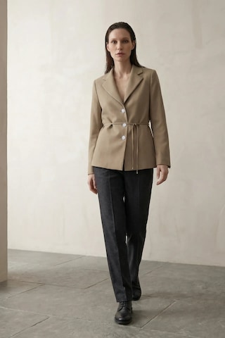 Hiccup My Fashıon Kemerli Krep Blazer Ceket Deve Kahvesi