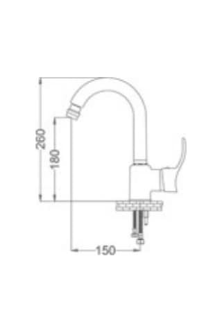 Gms Akdeniz Kuğu Lavabo Musluk Bataryası Beyaz - Krom Akd401-K