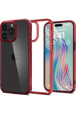 Spigen Apple Uyumlu iPhone 15 Pro İle Kılıf Ultra Hybrid Deep Red