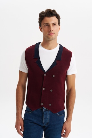 Arma Erkek Slim Fit Örme Likralı Pike Yelek Kısa Kollu, %90 Akrilik %10 Wool K0yyo0857 Bordo