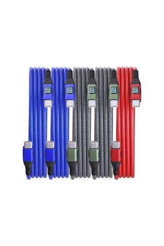 Boatshop1 5 Adet Usb C Kablosu 60w Hızlı Şarj Karışık 5 Adet Mavi Mavi Yeşil Yeşil Kırmızı 1 Metre İphone Uyumlu 15 Android Tablet Örgülü