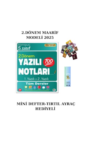 Tonguç 5. Sınıf Yazılı Notları 2. Dönem 1 Ve 2. Yazılı 2025 Mini Defter+tırtıl Ayraç Maarif Modeli