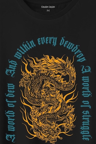 Dragon Japanese Urban Drake Ejder Japonca Uzak Doğu Baskılı Tişört Unisex T-shirt 001