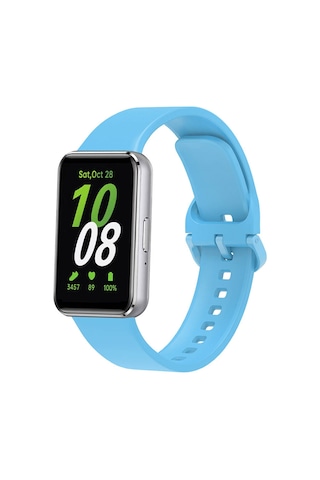Samsung Galaxy Uyumlu Fit 3 Silikon Kordon Omsy Krd-110 Strap Kayış-mavi