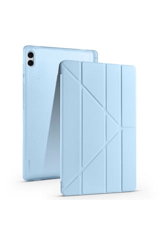 Samsung Galaxy Tab S11 Ultra Uyumlu Kılıf Tri Folding Kalem Bölmeli Katlanabilir Standlı Pu Yumuşak Kapak Kapaklı Kılıf