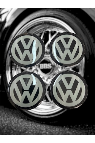 Volkswagen Jant Göbeği 4 Lü Oto Universal Jant Göbeği Damla Etiket 3d Jant Arması Damla Sticker Seti Çok Renkli