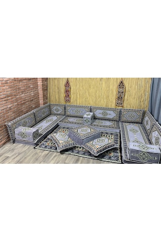 Coton Şark Köşesi Minder Takımı Konsept Gri 20 Parça