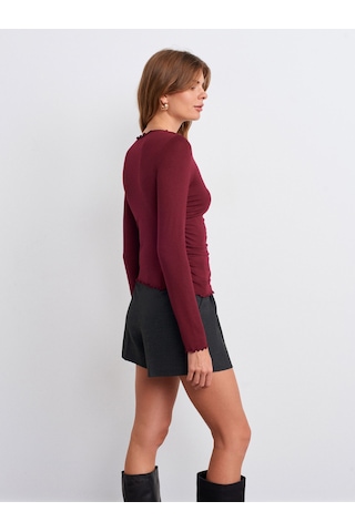 Dilvin 32112 Büzgülü Top-bordo Bordo