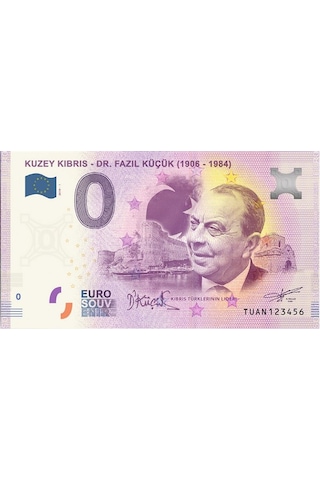 0 Euro Hatıra Parası Kıbrıs -Dr.Fazıl Küçük 2019