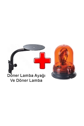 Döner (Tepe) Lamba 12V Ve Mafsallı Döner Lamba Ayağı Set