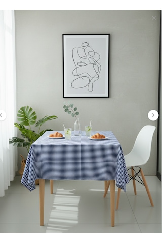 170x170 Cm Pötikare Kareli Sofra Bezi Masa Örtüsü, Piknik Örtüsü, Çok Amaçlı Şık Ve Dayanıklı Örtü Lacivert