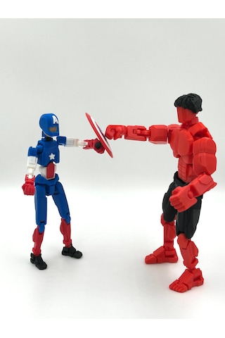 Red Hulk & Captain America Ikili Marvel Kahraman Dummy Figür Seti