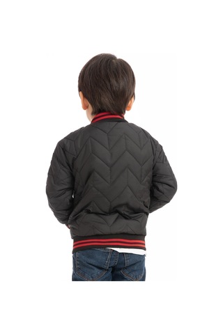 Freemen Erkek Çocuk Siyah Kolej Yaka Astarlı Su Ve Rüzgar Geçirmez Fermuarlı Mont Freemen Erkek Siyah