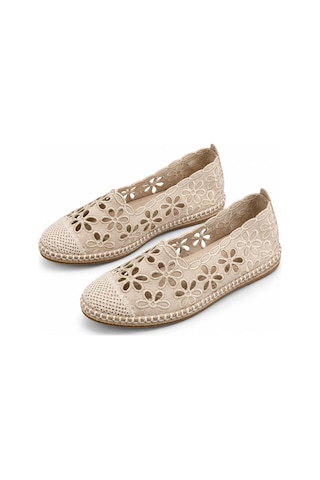 Stepmark Annecy Bej Çiçek Desenli Kadın Espadril Standart
