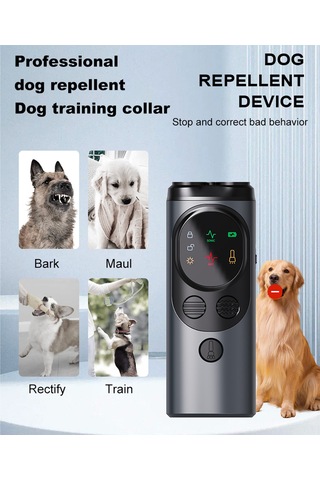 Geeroyoo Taşınabilir Ultrasonik Köpek Eğitici, Çift Modlu Led Fenerli, Şarj Edilebilir, Güvenli Ve Etkili Köpek Kontrol Cihazı