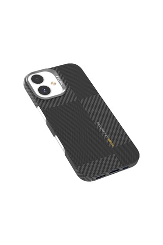 Iphone Uyumlu 17 Kılıf M-safe Şarjlı 600d Metal Kamera Çerçeveli Raptic Aramid Fiber Geotik Serisi Siyah Siyah