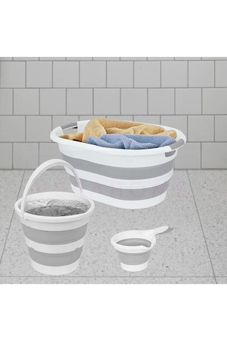Vera Bath 3'lü Katlanır Multi Set Sepet-kova-maşrapa Renkli