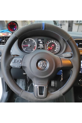Volkswagen Polo Araca Özel Direksiyon Kılıfı Tüylü Alcantra Nokt