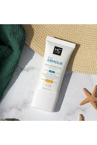 Hc Care Face Armour 4'ü 1 Arada Günlük Koruyucu Güneş Kremi SPF50+ 50 ML