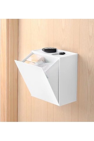 Moveevo Duvar Montajlı Plastik Depolama Kutusu, Açık-kapaklı, Büyük Hacimli, Multi Kullanımlı, Ev Organize Edici, Tıraş Bezi, Islak Mendil Saklama, Beyaz Renk, Deliksiz Kurulum Diğer