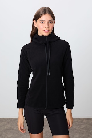 Tommy Life Siyah Kalın Yumuşak Dokulu Kapüşonlu Standart Fit Nakışlı Polar Kadın Sweatshirt -97287 Siyah