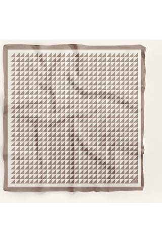 Piramit Doku Desen 90x90cm Eşarp/fular Krem