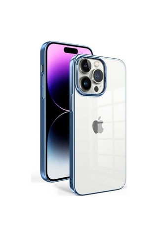 Apple Uyumlu iPhone 14 Pro Max Kılıf Zore Sun Kapak Mavi Açık