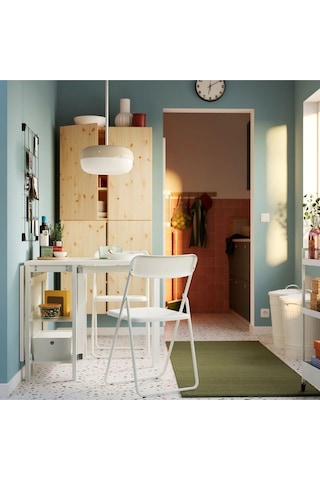 Vıhals Katlanır Sandalye Mutfak Sandalyesi Beyaz