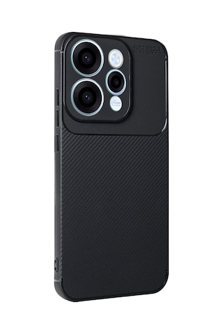 Oppo Reno 15 F / Fs Uyumlu Kılıf Karbon Tasarım Kamera Korumalı Silikon Telefon Kılıfı Kapak Siyah