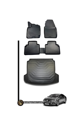 Renault Megane 4 Sedan 3d Havuzlu Paspas + Bagaj Havuzu Ikili Set