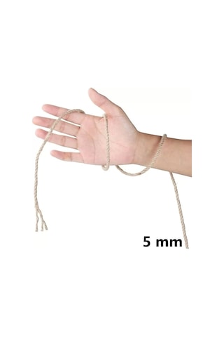 Jütburada Jüt Halat 5 Mm 50 Metre Hasır Dekor Süsleme İp
