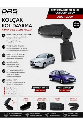 Seat İbiza / Cordoba 2002 -2009 Kolçak Kol Dayama Siyah