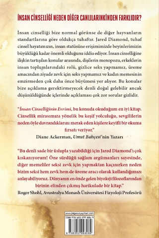 İnsan Cinselliğinin Evrimi (Karton Kapak) - Jared Diamond