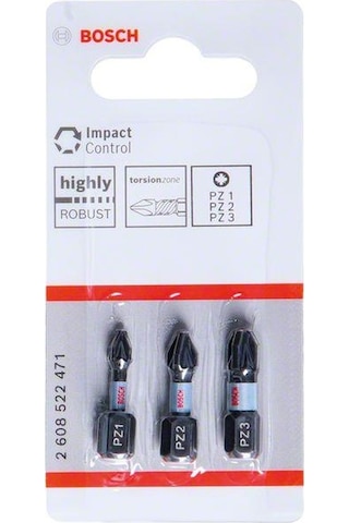 Bosch Impact Yıldız Bits Uç Ph1/2/3x25 Mm 3lü 2608522470
