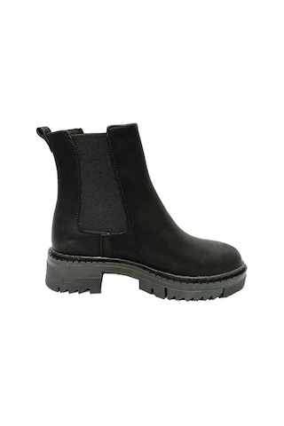 Fix 6011 Yağlı Deri Trend Fashion Kadın Bot Siyah