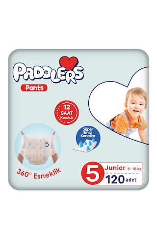 Külot Bebek Bezi 5 Numara (11-18 Kg) Junior 120 Adet - Ekstra Aylık Paket, Sızdırmaz