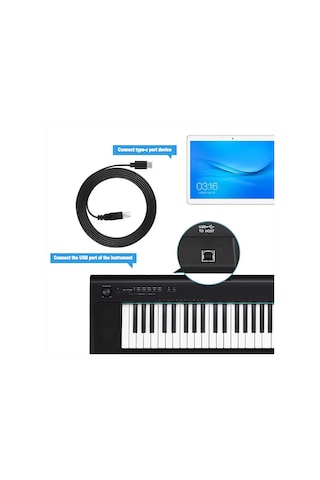 Midi Klavye Usb Type-c Kablosu 1.5 Metre