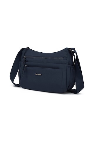 Barcelona 21k Lacivert Orta Boy Hafif Kumaş Çok Cepli Kadın Postacı Omuz Çantası
