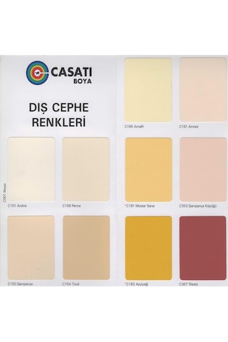 Casati Silikonlu Dış Cephe Boyası 15 Lt C158 Penne 15 Lt