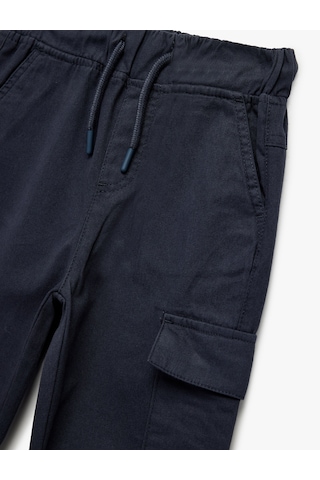 Koton Pamuklu Gabardin Beli Bağcıklı Kargo Pantolon Lacivert 6wkb40035tw Lacivert