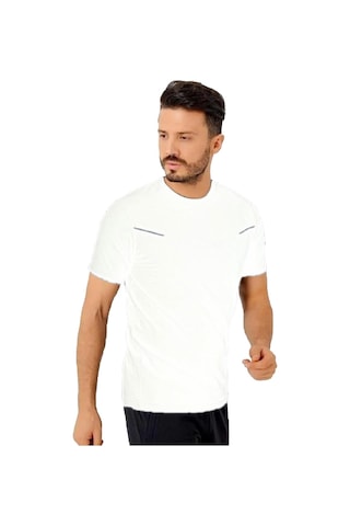 Uhlsport Erkek V Yaka Tişört Pamuk Simple M 3221109-Beyaz