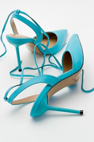 Luvishoes Bonje Mavi Kadın Topuklu Ayakkabı Mavi