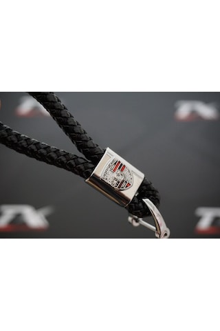 Porsche Logo Stil Hasır Desen Anahtarlık (265483646)