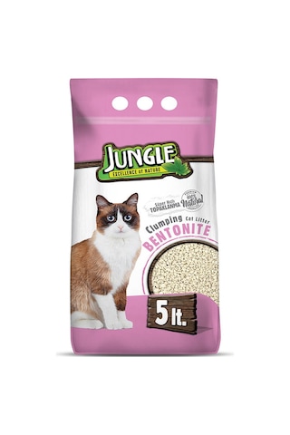 Jungle Natural Kokusuz İnce Topaklaşan Bentonit Kedi Kumu 4 x 5 L