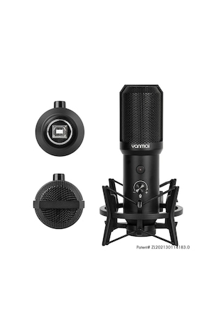 Usb Condenser Masaüstü Mikrofon Seti Kardioid Yönlü, 16bit/48khz Profesyonel Kayıt, Led Kontrollü, Shock Mount
